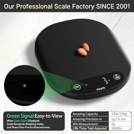 Vitafit 33lb/15kg Digital Food Scale in High Precision 0.1oz/1g, Our Own Kitchen Scale Professional Factory Since 2001, Home and Kitchen Essentials fo