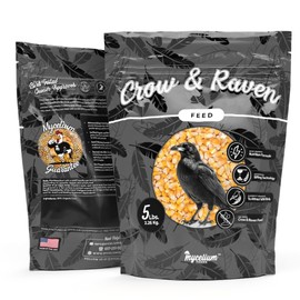 Mycelium Premium Whole Corn – 5LB Organic Non-GMO Bird Food for Crows, Ravens, Ducks, Geese, and Wild Birds – High-Energy No-Mess Corn Feed for Ground Feeding and Platform Feeders – USA Grown