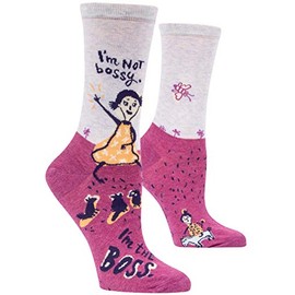 Blue Q Women's Funny Crew Socks - I'm Not Bossy, I'm the Boss. Fit Shoe Size 5-10.