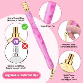 Sttargxing 28 PCS Diamond Painting Pen Kit,13PCS Stainless Steel Tips with 12 Clay, Multi Placer Tips 5D Diamond Painting Accessories, Diamond Painting Pen Replacement for DIY Craft(Gold)