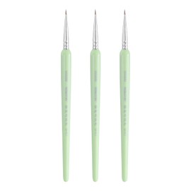 HARFINGTON 3pcs Detail Paint Brushes 5mm Pointed Tip Nylon Hair Miniature Painting Brush for Watercolor Oil Acrylic Painting(00000#), Green