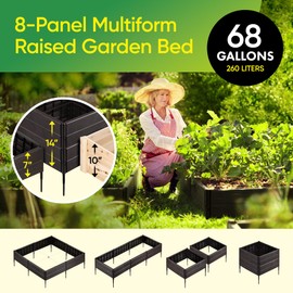 Raised Garden Bed Made of 100% Recycled Plastic Panels | Garden Boxes with Legs or Without | Holding 9.2 cu ft of Soil |by D.F. Omer