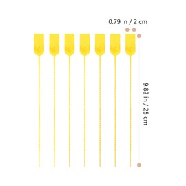 Operitacx 100Pcs Self-Locking Plastic Tag, Tamper Proof Zip Ties for Signage and Labeling, Durable Yellow Color