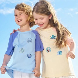 Coastal Cowgirl Iron On Patches, 24Pc Summer Ocean Theme Blue Embroidered Patches, Cute Repair Patch for Hat Jeans Bags Dress (Blue)