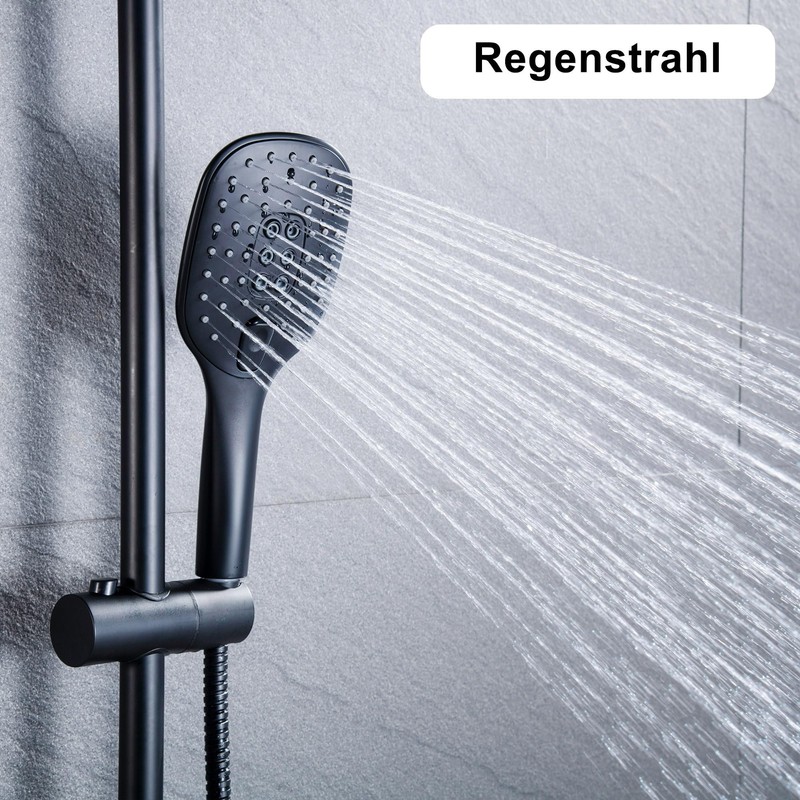 JOHO Shower Head Hand Shower with 3 Jet Types Square