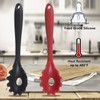 JXJYZLN Spaghetti Spoon Pasta Fork,Silicone Pasta Fork,11.2 inch Spaghetti Strainer