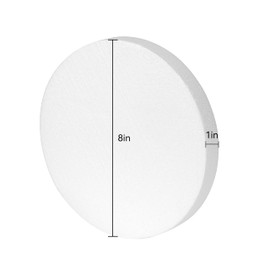 8 Inch Foam Circles for 5-Pack 1 Inch Thick, Crafts, Polystyrene Circles for DIY Crafts School Supplies Decorations(White)