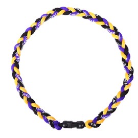 MapofBeauty 22 Inch 3 Rope Special Sport Nylon Braided Rope Three Color Necklace (Purple/Yellow/Black)