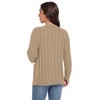 GRECERELLE Women's Knitted Cardigan, Women's V-Neck Button Placket, Open Front