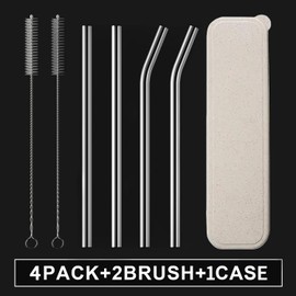 HeykirHome 4-Pack Reusable Glass Straw
