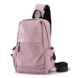 Seoky Rop Men Women Sling Bag Backpack Lightweight Water Resistant Small Chest Shoulder Crossbody Bags for Walking Travel Cycling Pink