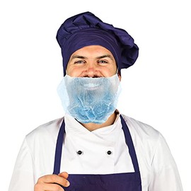 EZGOODZ Polypropylene Beard Covers 18". Pack of 1000 Blue Disposable Beard Guards. Beard Net Protectors. Honeycomb Beard Nets. Facial Hair Covering for Food Service, Industrial Needs.