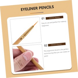 Healeved Double-ended Eyeliner Brush Bent Straight Brushes for Precise Eyeliner and Lip Liner Application for Makeup Artists and Beginners