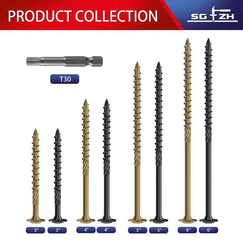 SG TZH #14 x 6 Inch Lag Screws (48Pcs) 2lb.