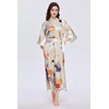 PRODESIGN Kimono Robes for Women - Long Satin Sleepwear Silky
