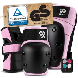 99FLIPS Inline Pads Adult with GS [Set of 6] Dive - M in Pink - Protectors Inline Skates Women's Protectors Inline Skates Adults - Skateboard Accessories - Ice Skate Protectors
