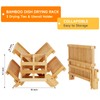 Worthyeah Bamboo Dish Drying Rack, 3-Tier Collapsible Wooden Dish Rack