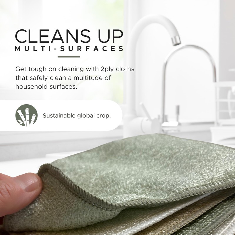 Whiffkitch Dishcloths & Cleaning Cloths - Reusable, Quick Drying, Durable