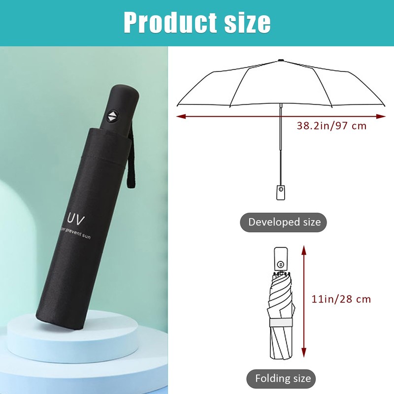 Desuibao Automatic Umbrella, Windproof Travel Umbrella, Retractable Folding Umbrella, Compact