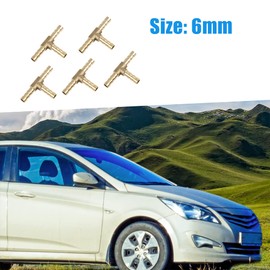 A ABSOPRO Brass Hose Barb Fitting 6mm 3 Way Tee Joiner Adaptor (Set of 5)