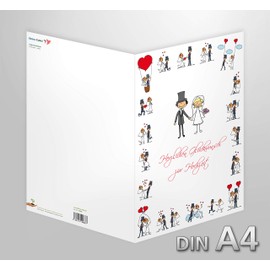 EDITION COLIBRI Funny Wedding Card: Large Wedding Greeting Card in XL DIN A4 Format with Envelope (10686)