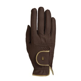 Roeckl Sports equestrian gloves LONA, ladies summer riding glove, mocha/gold 6.5