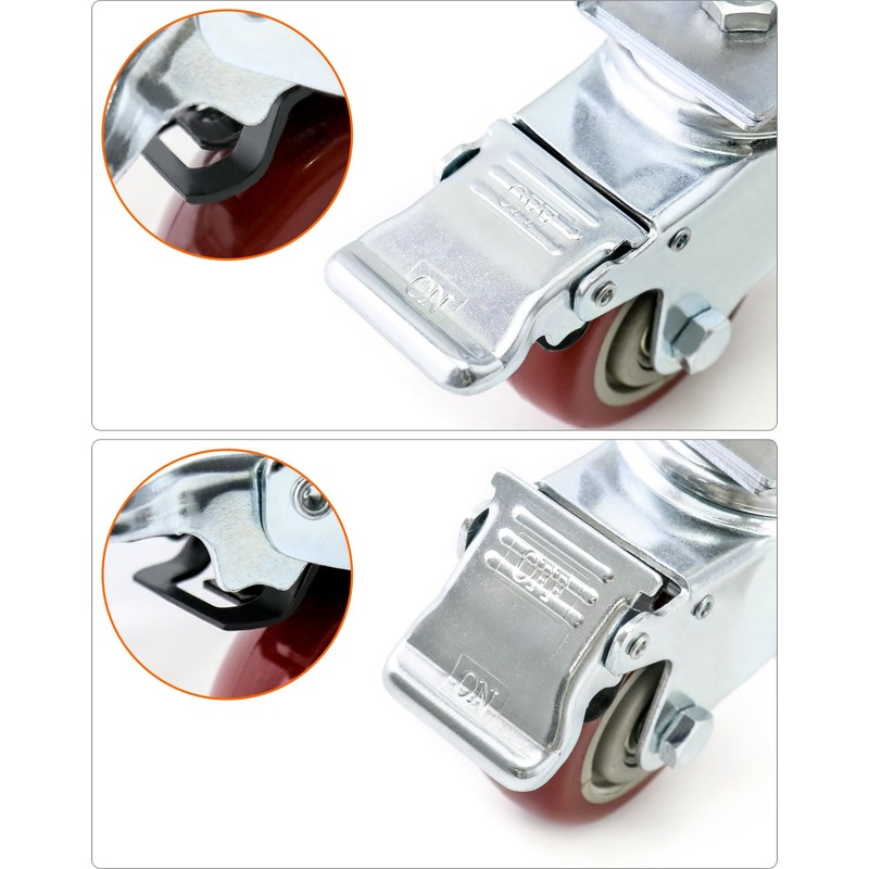 QWORK 3" Boltless Rack Caster Wheels, 8 Pack Storage Shelf