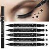 5Pcs Eyeliner Stempel Schwarzer, Doppelseitiger Flüssiger Eyeliner-Bleistift Eyeliner-Stempel Make-up, Eyeliner