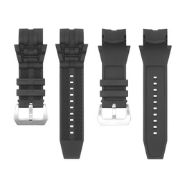 SANDEIN 26mm Watch Band Compatible with Invicta, Soft Silicone Rubber Replacement Wrist Strap for Invicta Reserve Jason Taylor Bolt Zeus Watch Straps (Black + Silver Buckle)
