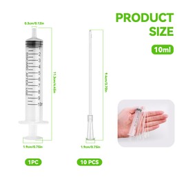 Pack of 11 Syringe with Hose, Feeding Syringes 10 ml, 10 ml Syringe, Dosing Syringe, Plastic Syringe Set, for Canary, Parrot, Pigeons, etc. Bird, Pets, Young Birds Feeder, Reusable Accessories