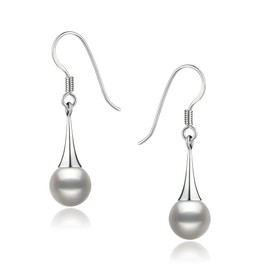 Sandra White 7-8mm AAAA Quality Freshwater 925 Sterling Silver Cultured Pearl Earring Pair