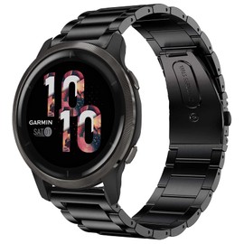 Compatiable with Venu 2S Band, Giaogor Quick Release Stainless Steel Metal Replacement Straps for Garmin Venu 2S Smartwatch (Black)