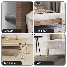 KOVNISE 4Pcs Bed Risers Grey Heavy Duty Furniture Risers for Sofa Bed Chair Legs Refrigerator Washing Machine Support up to 1100 Pounds (23-37MM)