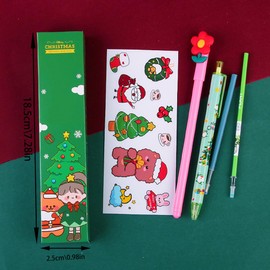 5 Set Christmas Stationery Blind Box, BOSOIRSOU Xmas Gift for Kids Includes Pens Refills Stickers for Children Teacher Classroom School Supplies