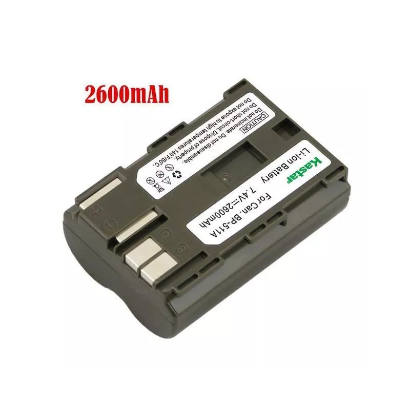 Kastar BP-511 Battery or Slim USB Charger for Canon Optura