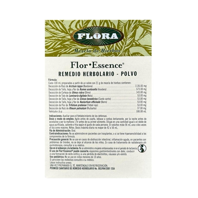 Flor Essence Remedio Herbolario Polvo Flora 3 Sobres de 21