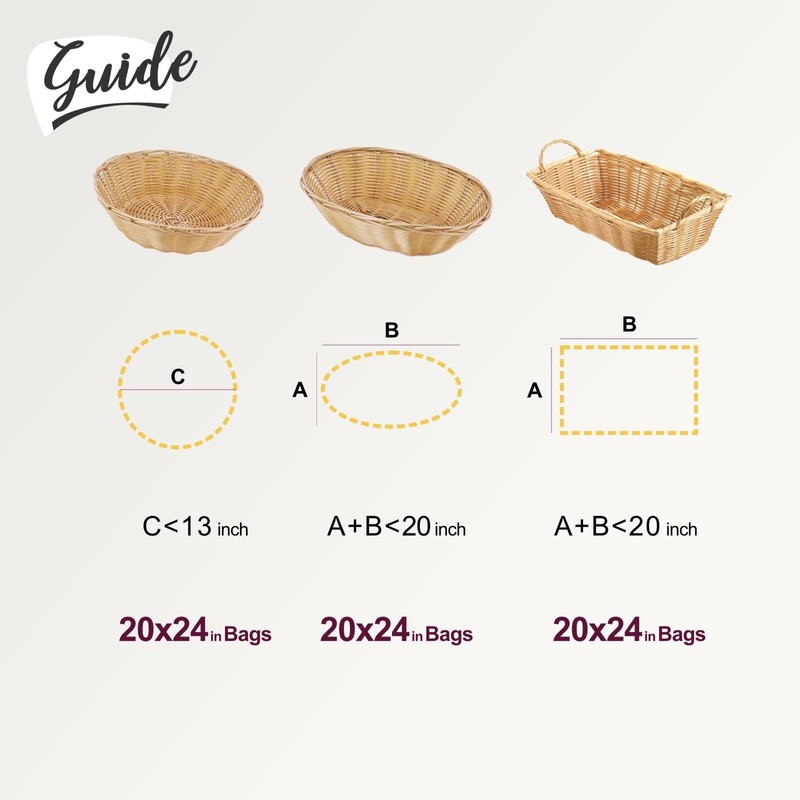 mioule Shrink Wrap Bags for Gift Baskets, 20Pcs 20x24 Inches