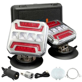 TXGSDXS Wireless Trailer Lights, 2026 NEW 110° Rotatable Magnetic LED Trailer Lights with Reflectors, 2 Mounting Options, IP67 Waterproof, Rechargeable Tow Light for Boat RV Camper Caravan