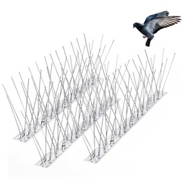11FT Stainless Steel Bird Spike,Bird Spikes for Outside to Keep Birds Away, Pigeon Spikes for Fence, Roof, Farm,Balcony, Fence Spikes for Outdoor (10Pack)