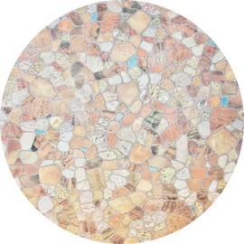 Autotech Park Precut Circle Window Film, Stone Design, Self Static Adhesive Cling, 26 inch Diameter