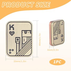 Metal Poker Fidget Slider for Adults, Portable Push Card Stress Relief Anxiety Magnetic Haptic Blocks Slider Cool Gadgets EDC Fidget Toy ADHD Autism Sensory Toys, Gifts for Boyfriend Father (02)