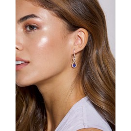 YL Infinity Dangle Drop Earrings 925 Sterling Silver Twist Leverback Earring Created Sapphire Jewelry for Women