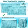 Teenyyou 2 Pack Shiny Wavy Tinsel Foil Fringe Table Skirts
