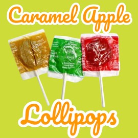 Caramel Apple Orchard Lollipops Variety Pack -1.5 lbs Individually Wrapped 3 Flavor Fall Lollipops for Seasonal Celebrations and Gifting - Perfect Autumn Flavors for Parties and Gatherings(24 oz)