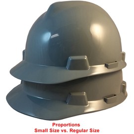 MSA V Small Size Cap Style Hard Hats w/FasTrac III Suspensions and Handy Tote Bag - Gray