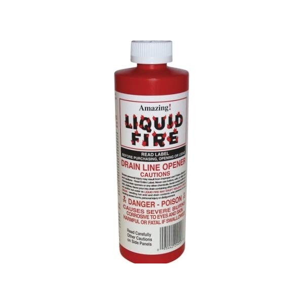 Amazing Liquid Fire Pipe & Drain Opener Hair Clog Remover 16 oz.