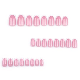 White French Tips Press on Nails Short Square Glue on Nails with Silver Glitter Design Nude Pink False Nails Glossy Summer Stick on Nails Reusable Full Cover Fake Nails for Women Girls Manicure 24Pcs