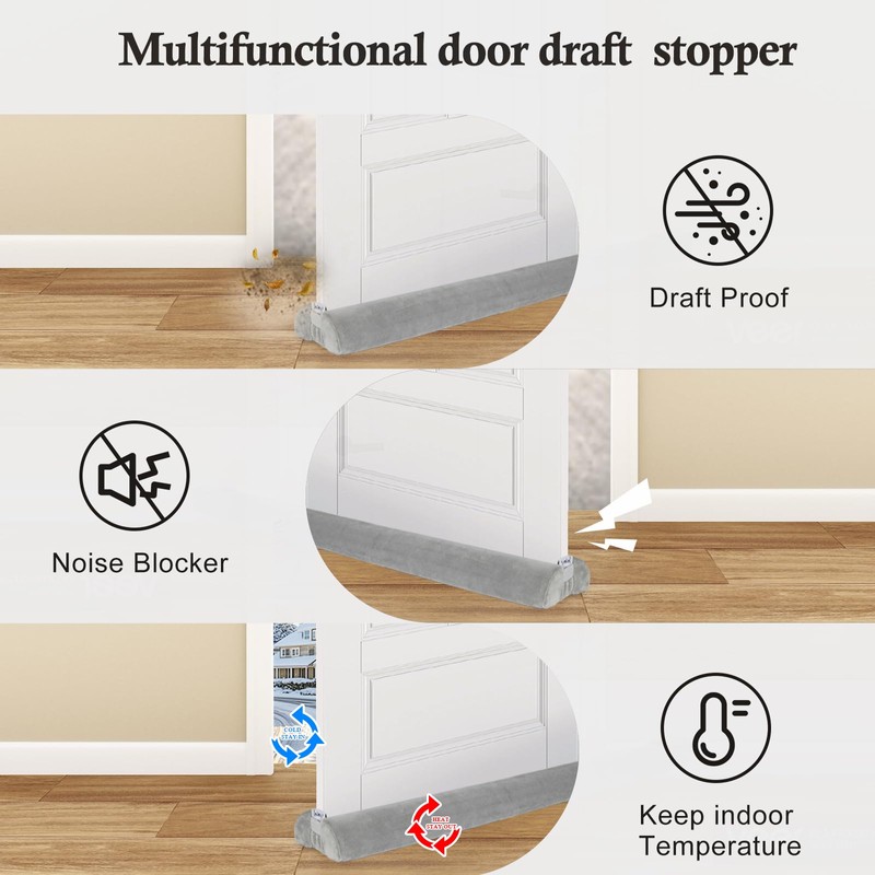 fowong Door Draft Stopper for Bottom of Door 30" Adjustable