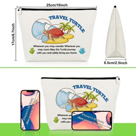 Travel Turtle Makeup Bag Turtle Lovers Gifts for Women Inspirational Positive Gifts for Her Friend Sister Trip Vacation Cosmetic Bag Sea Animal Lover Present Christmas Birthday Present Travel Pouch
