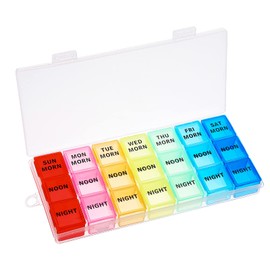 ALTcompluser ALTcompluser Pill Box Organisers, Transparent 7 Day 3 Time a Day Pill Storage Case, Portable Weekly Pill Dispenser with 21 Compartments for Medication and Supplements